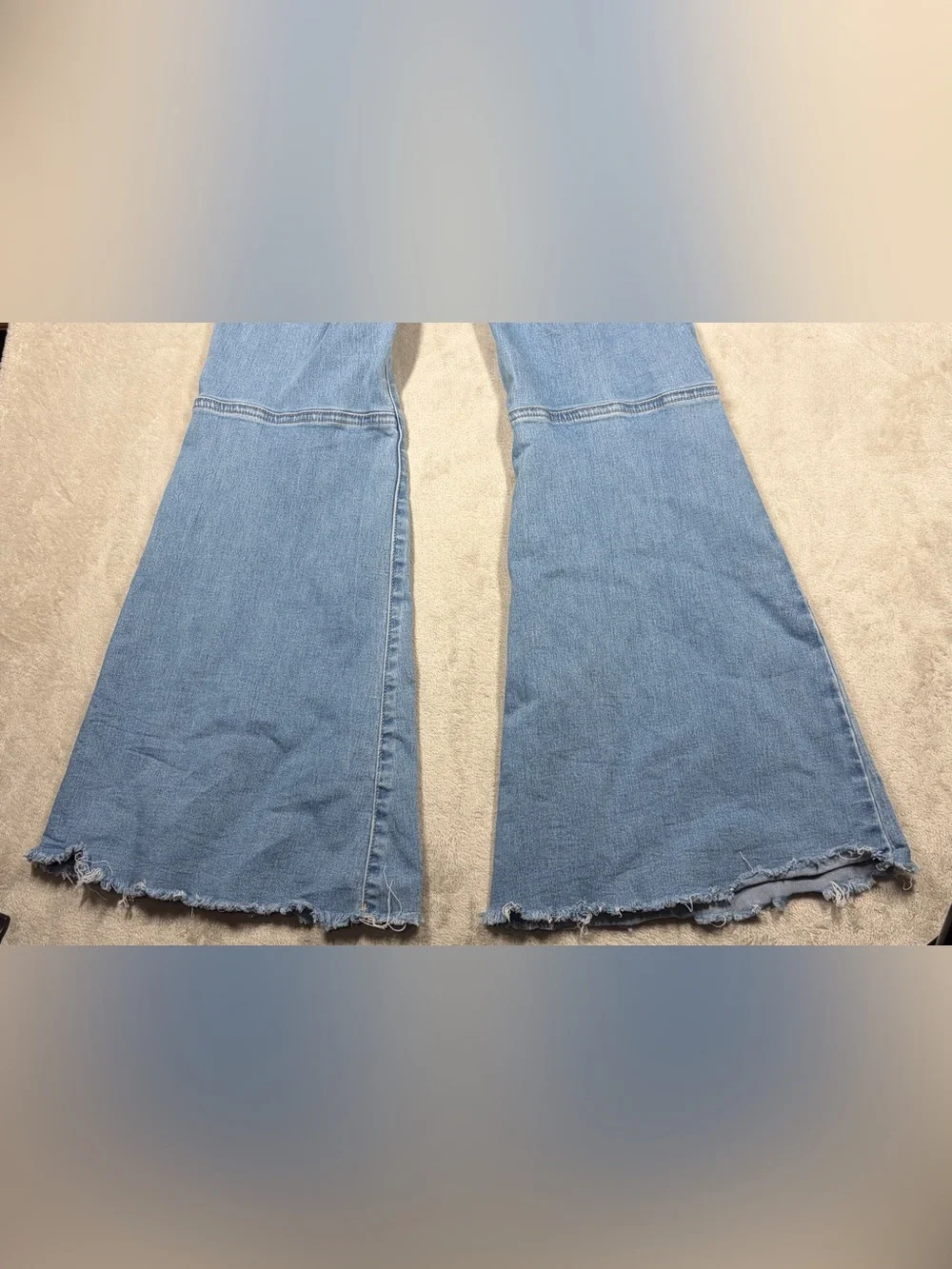 Free People We the Free Light Blue Wash Cropped Flare High Rise Boho Jeans 26